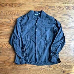 Uniqlo U Men’s Grey Open Collar Button Down Shirt Size Medium